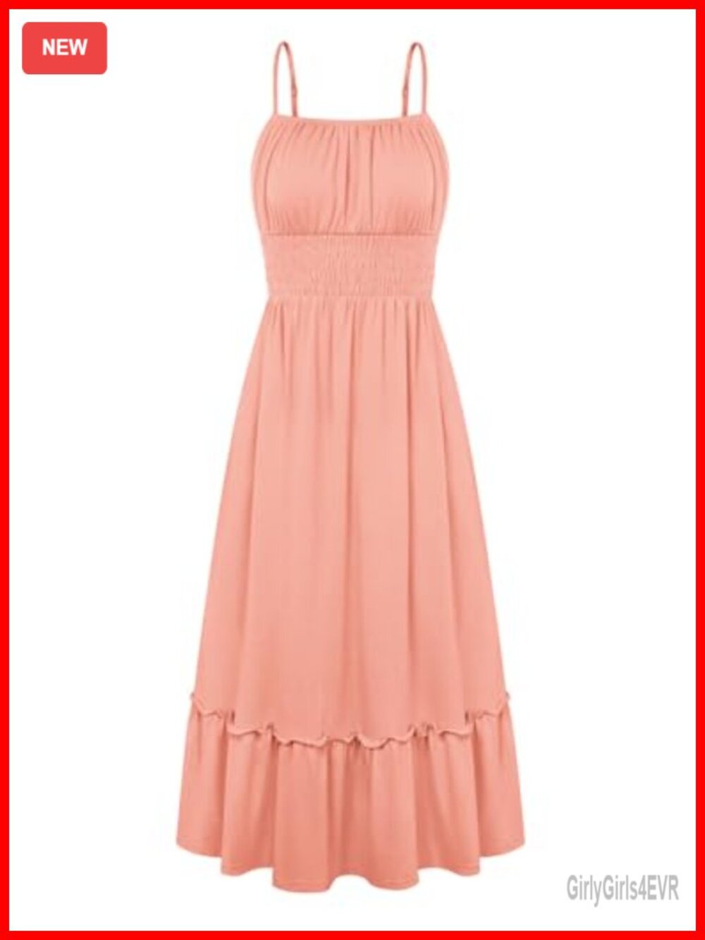 Women's Summer Maxi Dress Ruched Smocked A-Line Beach Vacation Dress